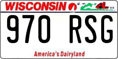 WI license plate 970RSG