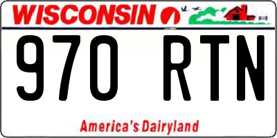 WI license plate 970RTN