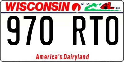 WI license plate 970RTO