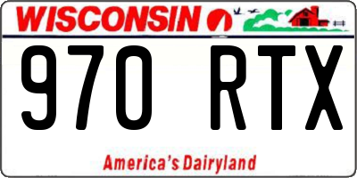 WI license plate 970RTX