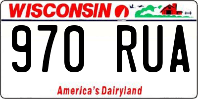 WI license plate 970RUA