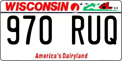 WI license plate 970RUQ