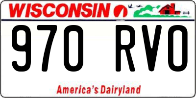WI license plate 970RVO