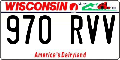 WI license plate 970RVV