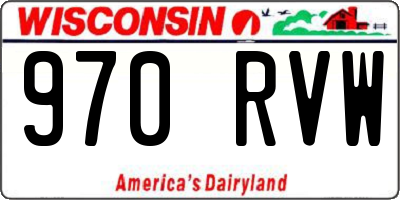 WI license plate 970RVW