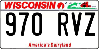 WI license plate 970RVZ