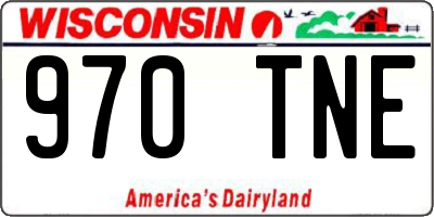 WI license plate 970TNE