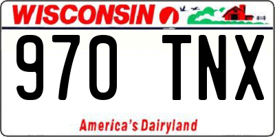 WI license plate 970TNX