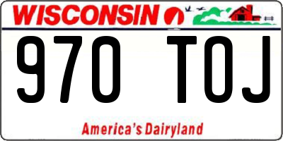 WI license plate 970TOJ