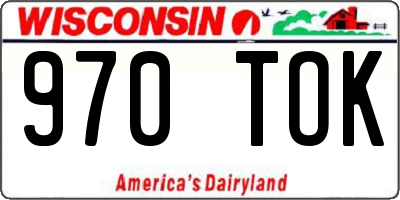 WI license plate 970TOK
