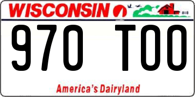 WI license plate 970TOO