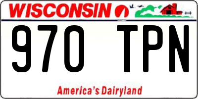 WI license plate 970TPN
