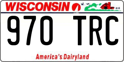 WI license plate 970TRC