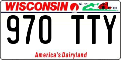 WI license plate 970TTY