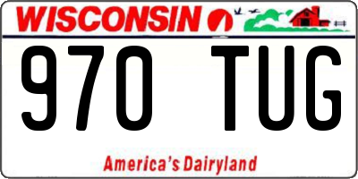 WI license plate 970TUG