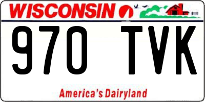 WI license plate 970TVK