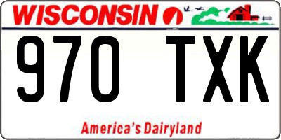 WI license plate 970TXK