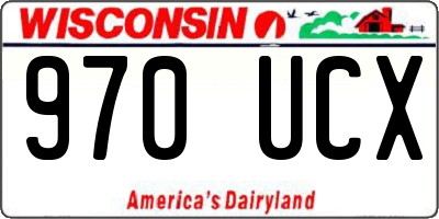 WI license plate 970UCX