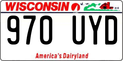 WI license plate 970UYD