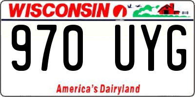 WI license plate 970UYG