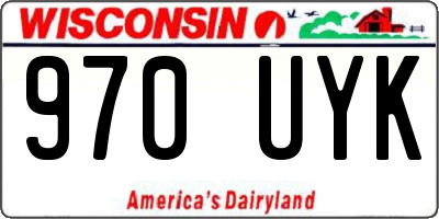 WI license plate 970UYK