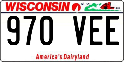 WI license plate 970VEE