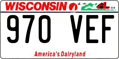 WI license plate 970VEF