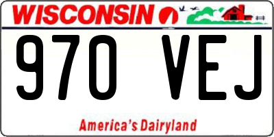 WI license plate 970VEJ
