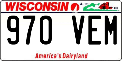 WI license plate 970VEM