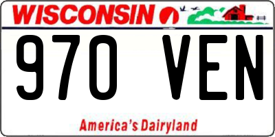 WI license plate 970VEN