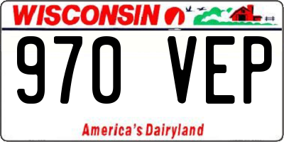WI license plate 970VEP