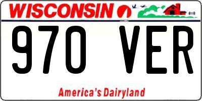 WI license plate 970VER
