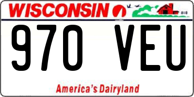 WI license plate 970VEU