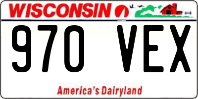WI license plate 970VEX