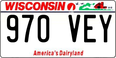 WI license plate 970VEY