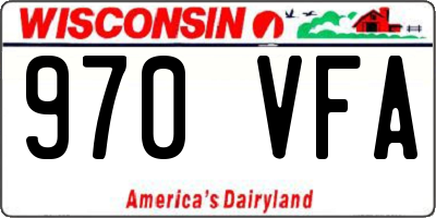 WI license plate 970VFA