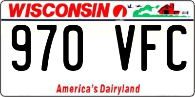 WI license plate 970VFC