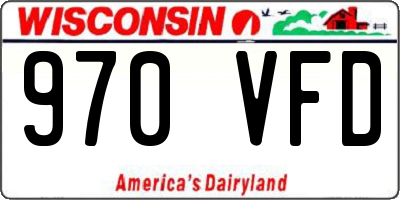 WI license plate 970VFD
