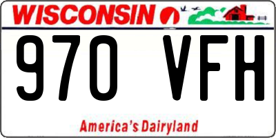 WI license plate 970VFH