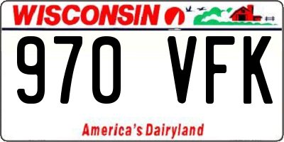 WI license plate 970VFK
