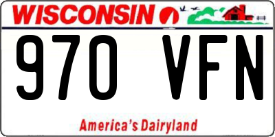 WI license plate 970VFN