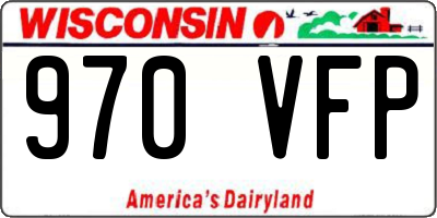 WI license plate 970VFP