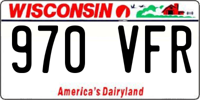 WI license plate 970VFR