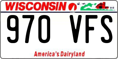 WI license plate 970VFS