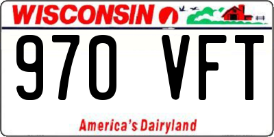 WI license plate 970VFT