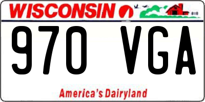 WI license plate 970VGA