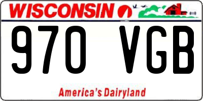 WI license plate 970VGB