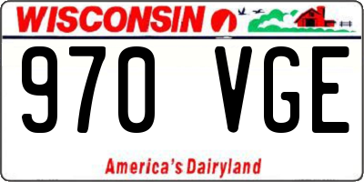 WI license plate 970VGE