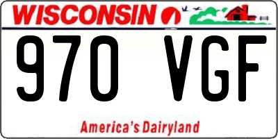 WI license plate 970VGF