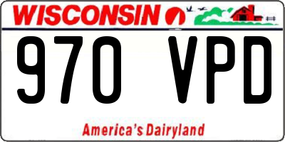 WI license plate 970VPD